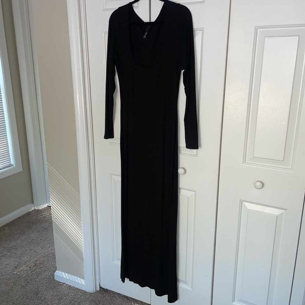 Black Long Sleeve Skims Maxi Dress